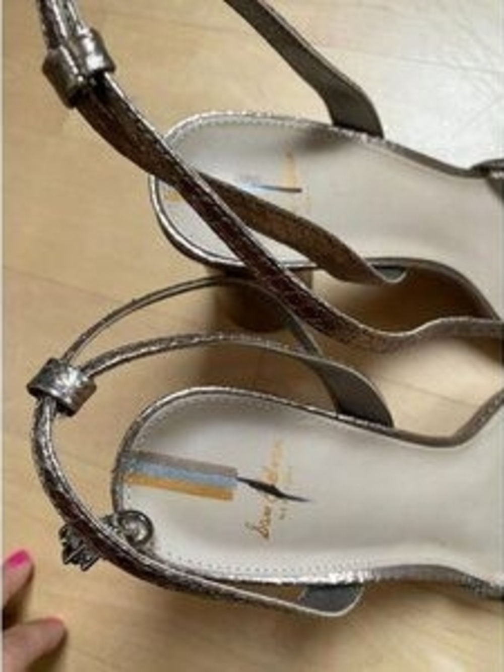 Nordstrom Metallic Bronze Strappy Heeled Sandals - Picture 4 of 7